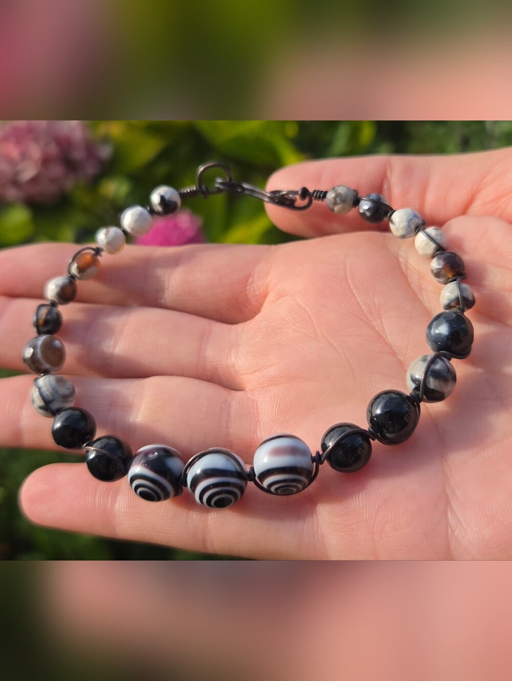 Handmade Copper & Bead Boho Style Bracelet